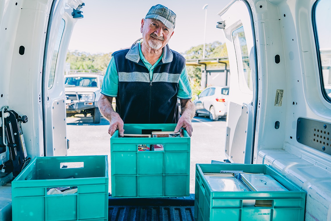 Image of a library volunteer service driver