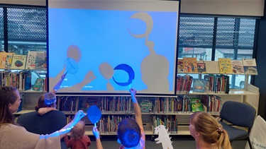 Shadow play at the school holiday workshops